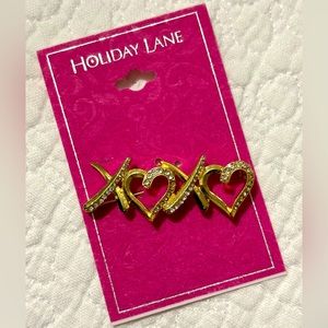 Holiday Lane XOXO brooch